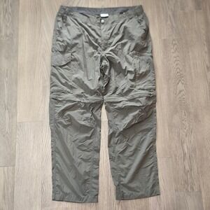 Columbia Silver Ridge Convertible Cargo Pants Mens 40x30 Sage Green Omni-Shade